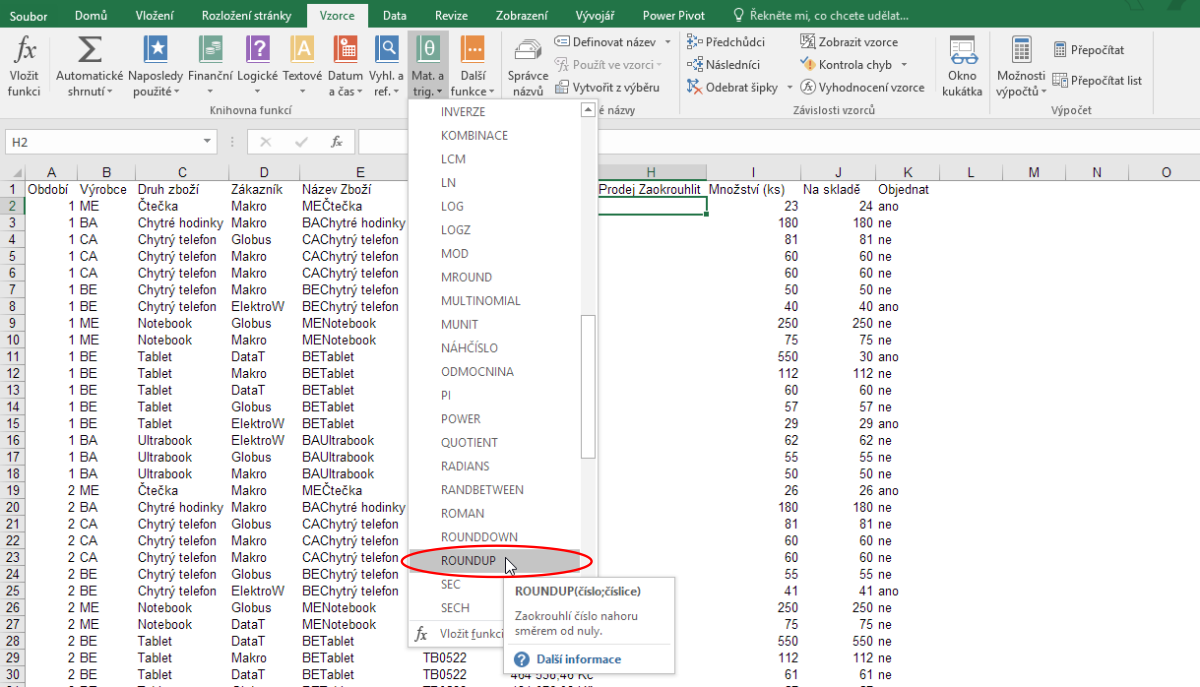 Zaokrouhlování V Microsoft Excel Abecedapc 1719